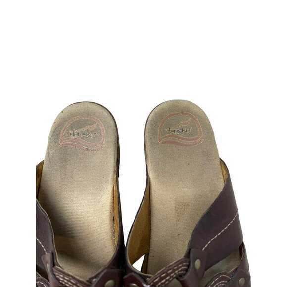 Dansko Womens 40 (9.5-10 US) Brown Leather Slip On Open Toe Serena Sandals - Picture 3 of 6